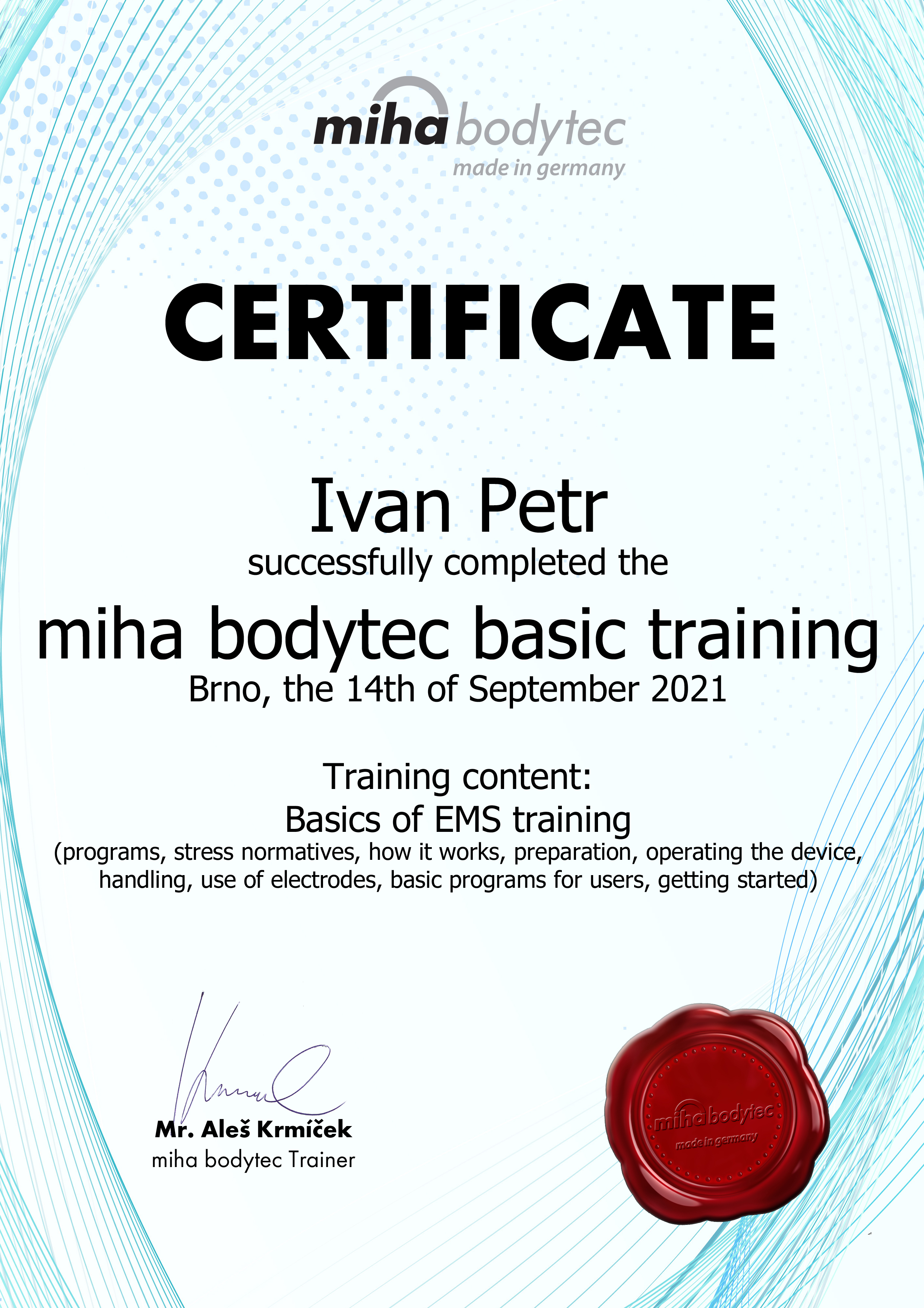 Certificate_Miha_Bodytec_Ivan Petr